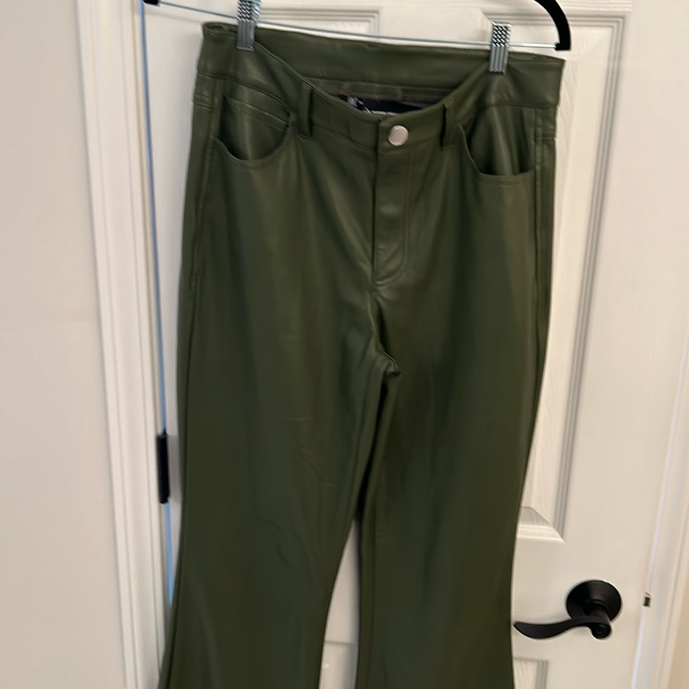 Olive Pleather Inc Pants NWT